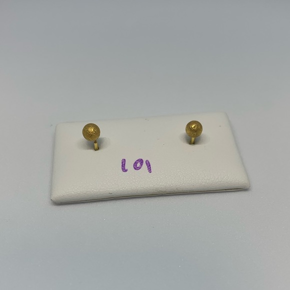 18k yellow gold earrings - Picture 2 of 2